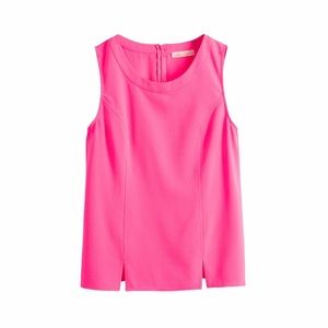Bright pink sleeveless blouse